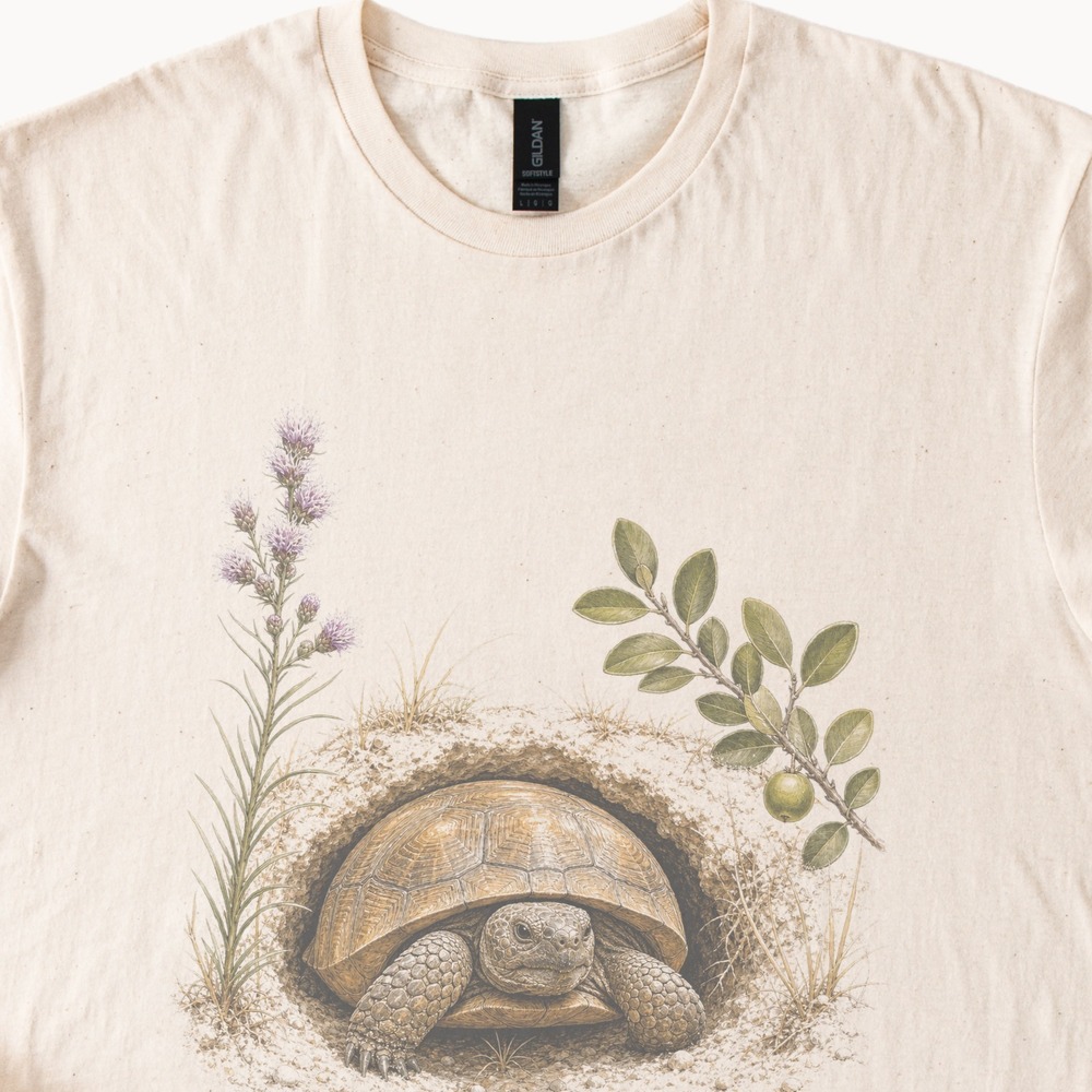 Florida Wildlife Boho Tee Naturalistic Tortoise